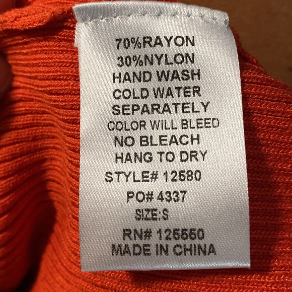 SMALL ORANGE RIBBED SIDE CUT-OUT TIEUP DRESS - Picture 5 of 5